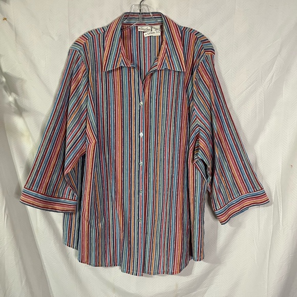 Kim Rogers multi color stripe Top. 22W. ZZ - Picture 4 of 6